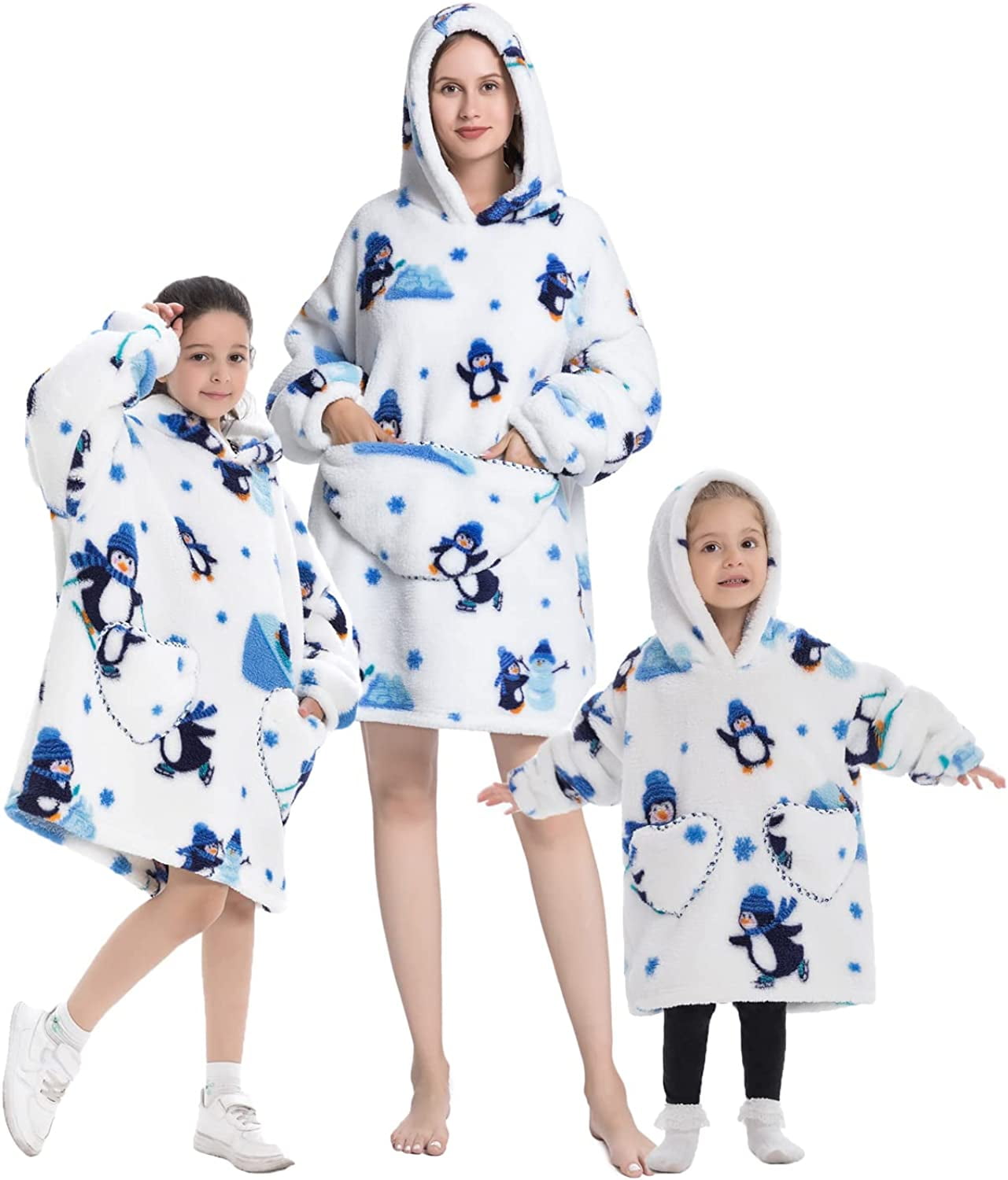 Oversized Hoodie Blanket Wearable Blanket Sweatshirt Plush Warm Cozy Fleece Top for Women Men Kids ec4eb0ca 0ca9 4c70 9ae5 eeed6e2d353a.600a62490f5a57a1fe25b2a2439b3076