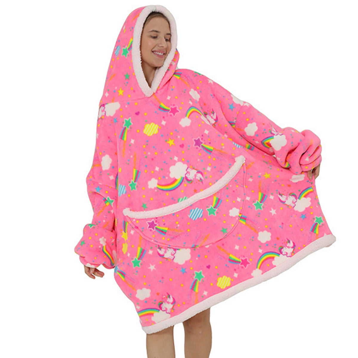 Oversized Hoodie Blanket Wearable Blanket Sweatshirt for Adults Kids