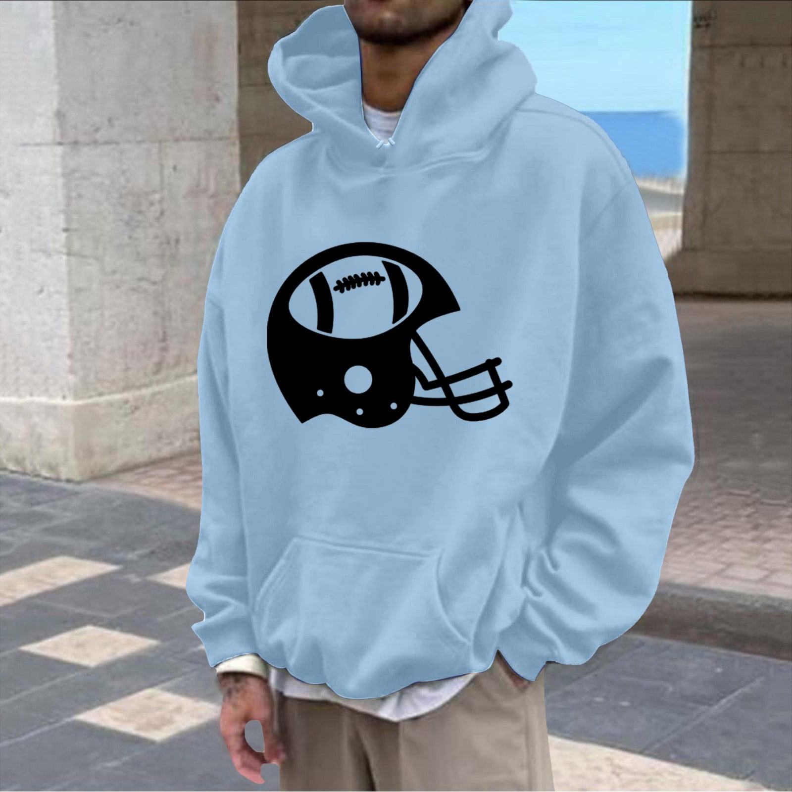 Oversized Hoodie Graphic Hoodie Essentials Hoodie Essential Hoodie Big and Tall Shirts for Men HoodiesMens Couple Casual Sports Pocket Pullover Letter Printed Hooded SweaterLight BlueXL Walmart