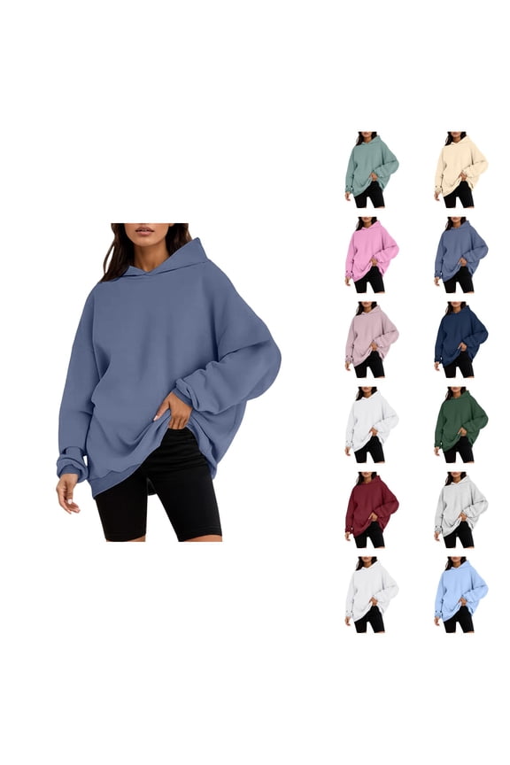 Essentials Hoodies for Women 2025 Fall Winter Long Sleeve Plain Oversized Hoodie Hooded Sweatshirt Women Pullover