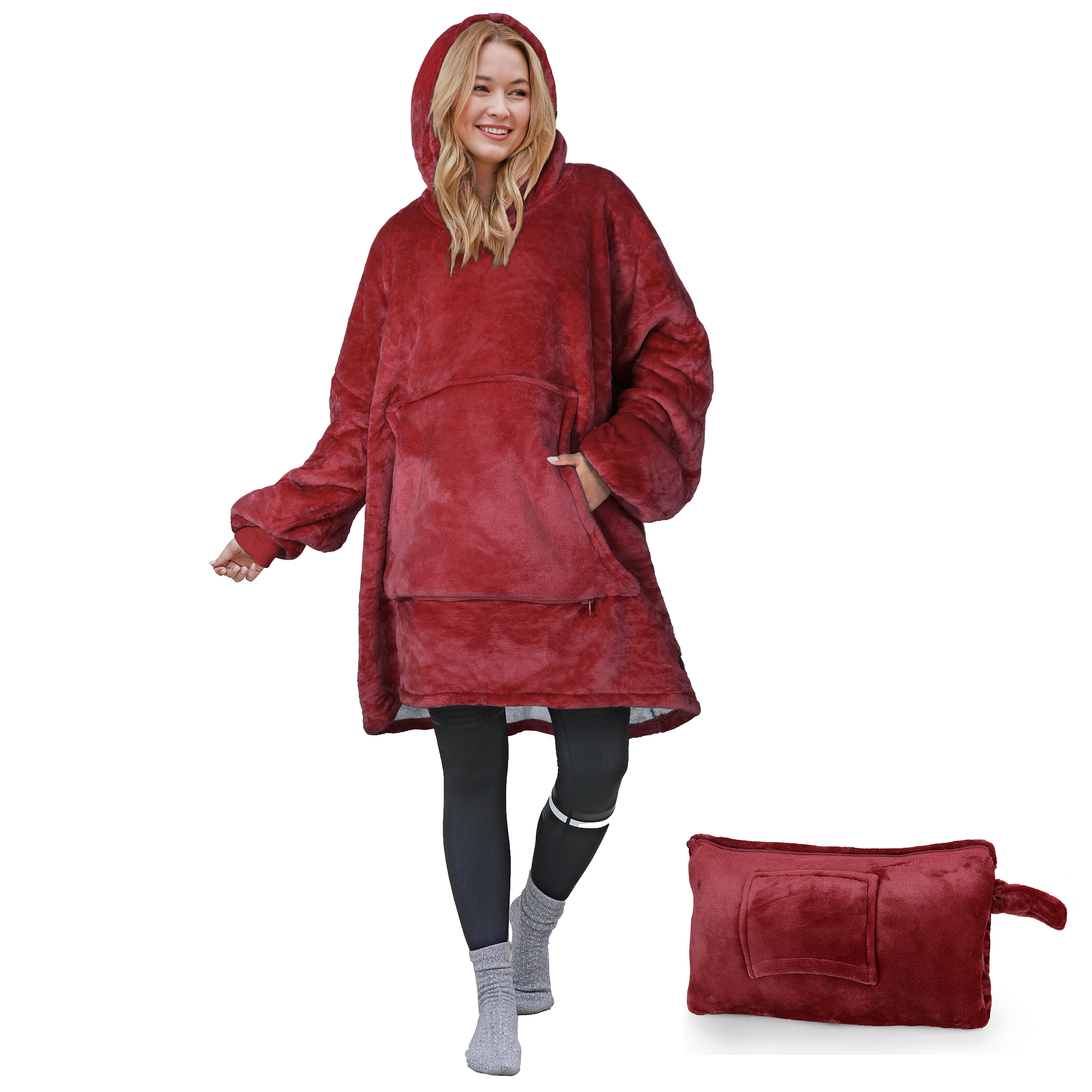 Oversized Hoodie Sweatshirt, Wearable Sherpa Blanket Pullover, Soft Warm  Comfortable Portable Travel Sweater Pillow for Adults Men Women, Gift for  Her - Walmart.com