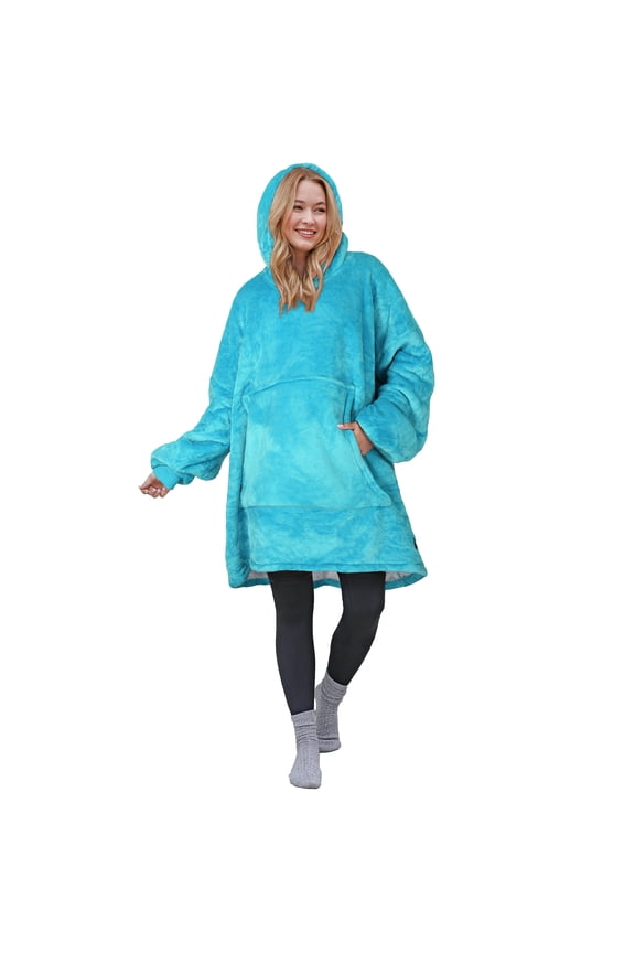 Oversized Hoodie Sweatshirt, Wearable Sherpa Blanket Pullover, Soft Warm Comfortable Portable Travel Sweater Pillow for Adults Men Women, Gift for Her