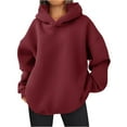 thumbnail image 1 of Oversized Hoodie Sweatshirt for Women Casual Loose Fit Long Sleeve Solid Color Pullover Hooded Tops, 1 of 6