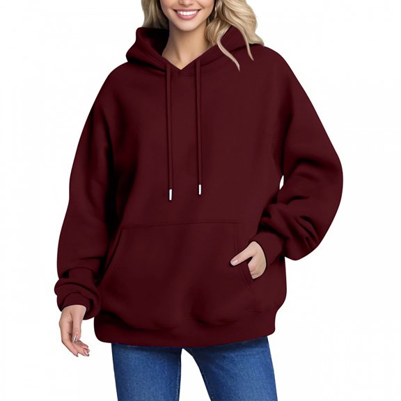 Oversized Hoodie Sweatshirt for Women – Fall 2026 Clothes, Long Winter Fashion Hoodie with Kangaroo Pocket