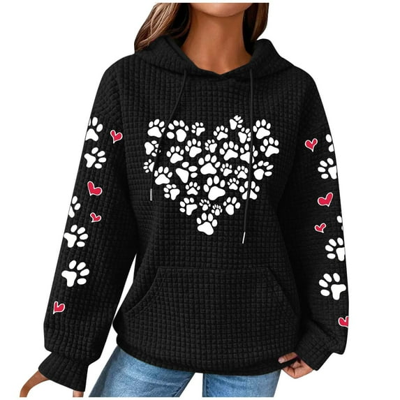 Oversized Hoodie Winter Tops for Women Funny Christmas Sweater Clearance Womens Crewneck Sweatshirt Long Sleeve T Shirts Fashionable Women's Printed Pullover Round Neck Top