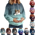 thumbnail image 1 of Oversized Hoodie With Dog Pouch Fleece Sharpa Pet Hoodies Carrier Large Pocket Hooded Sweatshirt For Puppy Dogs Holder Turquoise S, 1 of 6