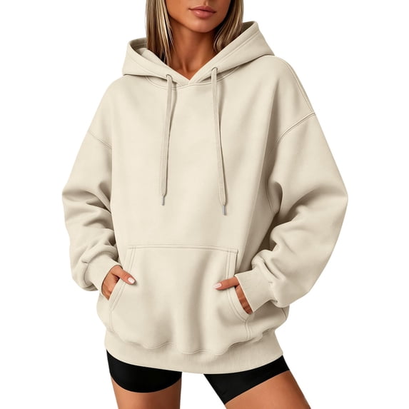 Oversized Hoodie Women Cozy Fleece Fall Sweatshirts Y2K Hoodies Casual Drawstring Hooded Sweatshirts with Pockets, S-2XL