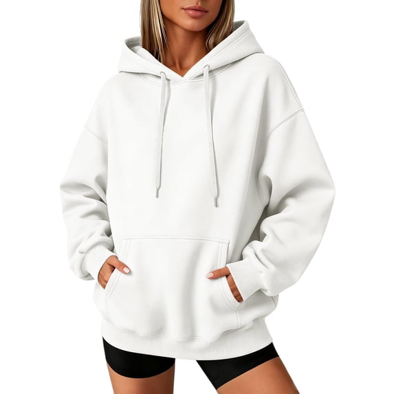 Oversized Hoodie Women Cozy Fleece Fall Sweatshirts Y2K Hoodies Casual Drawstring Hooded Sweatshirts with Pockets, S-2XL