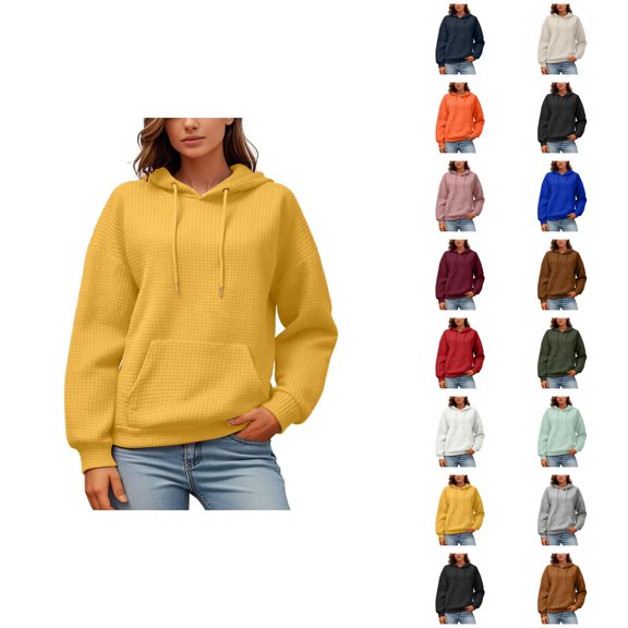 Oversized Hoodie Womens Hoodie Lightweight Sweatshirt Casual Wear Zip Up Hoodie Ladies' Fashionable And Casual Solid Color Round Neck Long Sleeved Pocket Sweatshirt And Hoodie