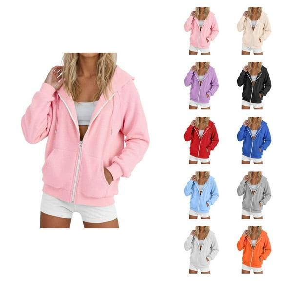 Oversized Hoodie Womens Hoodie Lightweight Sweatshirt Casual Wear Zip Up Hoodie Women's Zip Up Hoodie Casual Comfortable Pullover With Pocket Raglan Sleeve Cute Sweatshirt For Travel