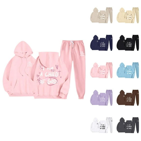 Oversized Hoodie Womens Hoodie Lightweight Sweatshirt Zip Up Hoodie Women Casual Women's Fashionable Hooded Long Sleeve Printed Sweatshirt With Pockets And Matching Pants Set