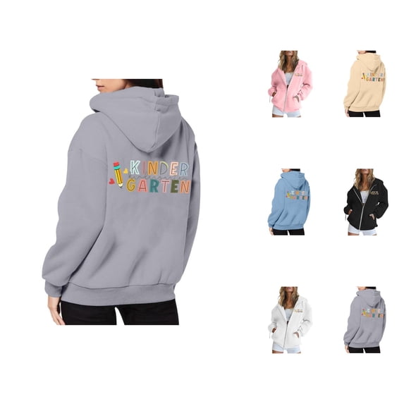 Oversized Hoodie Womens Sweatshirt for Women Casual Daily Wear Zip Up Women's Hoodies And Sweatshirts With Hood For Everyday Long Sleeve Design Back To School Print Pairing Jeans