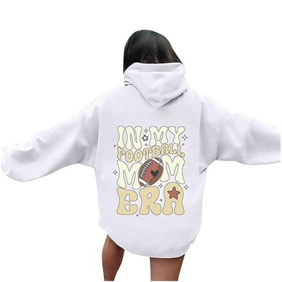 Oversized Hoodie for Women 'In My Football Mom Era' Graphic Sweatshirt Cozy and Stylish