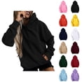 thumbnail image 1 of Oversized Hoodie for Women Long Sleeve Pullover with Pockets Hooded Sweatshirt Women Casual Loose Fit Sweatshirts Black Hoodies Size S-5XL, 1 of 5