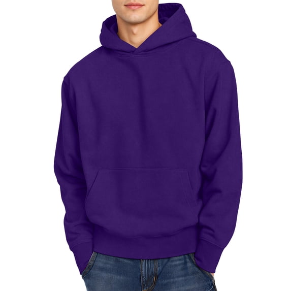 Oversized Hoodie for Women & Men, 320 GSM Heavyweight Brushed Fleece Pullover Sweatshirt, Unisex Kangaroo Pocket Lounge Travel Hoodie, XL - Indigo