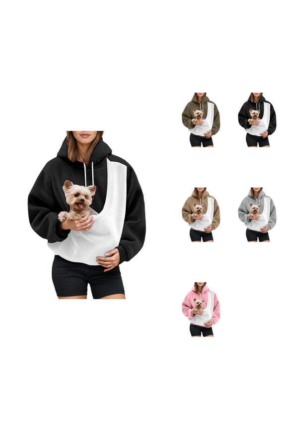 Oversized Hoodie with Sling Pocket Front, Warm Sweatshirt for Women, Casual Fall Winter Outfit, Comfy Split Hem with Pockets, 2025