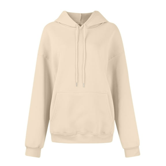 Oversized Hoodies For Women Casual Loose Drawstring Long Sleeve Sweatshirt Fleece Pullover Sweater Tops Fall Tops Khaki M