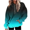 thumbnail image 1 of Oversized Hoodies For Women Tie Dye Gradient Sweatshirts Baggy Drawstring Hooded Pullover 2025 Fall Casual Tops With Pocket Light Blue L, 1 of 4