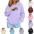 thumbnail image 1 of Oversized Hoodies For Women With Dog Pouch Fleece Sharpa Pet Hoodies Carrier Large Pocket Hooded Sweatshirt For Puppy Dogs Holder Light Purple L, 1 of 8