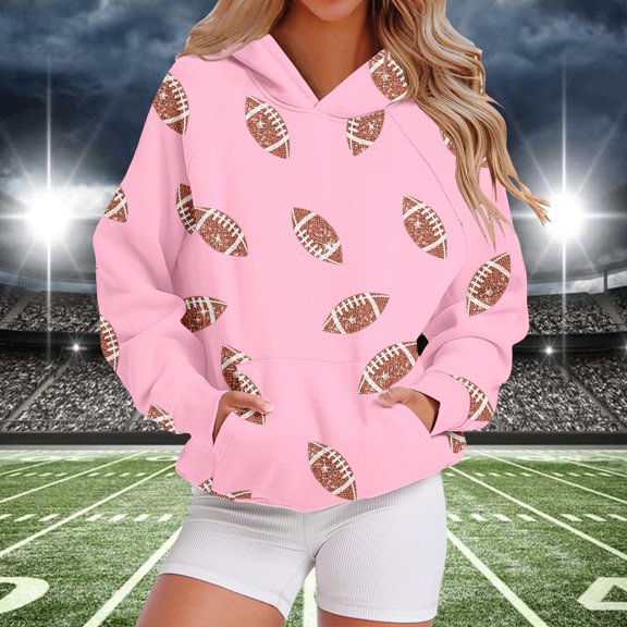 Oversized Hoodies Plus Size Lightweight Printed Long Sleeve Womens Sweatshirt Pink XL