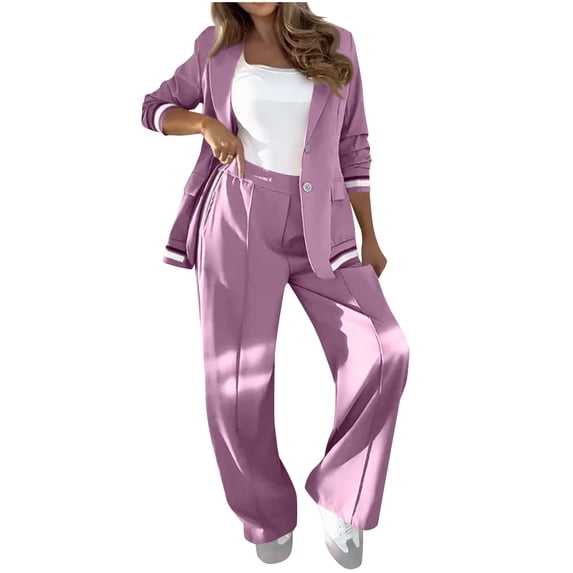 Oversized Hoodies Set Blazer Sets Women 2 Piece Outfits, Business Casual Stretchy Plus Size Cardigan Jackets Wide Leg Pants Dressy Suit Sets XXL