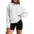 thumbnail image 1 of Oversized Hoodies for Women Fall Classic Solid Hooded Sweatshirt Soft Pullover Hoodie Versatile Basic Loungewear Drop Shoulder Design Sweatshirts for Women White XXXXXL, 1 of 6