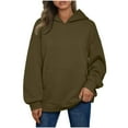 thumbnail image 1 of Oversized Hoodies for Women UK Casual Loose Long Sleeve Plain Pullover Fashion Tops Trendy Solid Color Hoodie Autumn Winter Fleece Hooded Sweatshirt Ladies Waffle Knit Sweatshirts with Pockets, 1 of 7