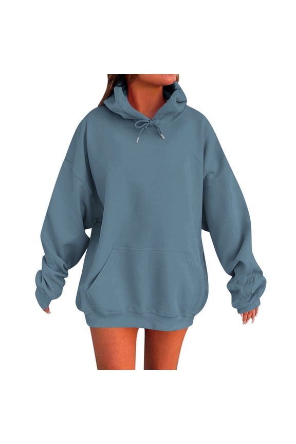 Oversized Hoodies for Womens Drawstring Adjustable Comfort Casual Ultra Soft Textured Sweatshirt Solid Basic Sweater Hooded Comfy Fall Fashion Outfits Winter Clothes 2025