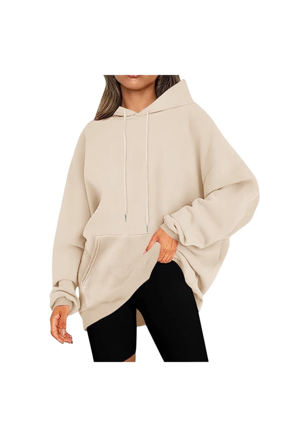 Oversized Hoodies for Womens Drawstring Adjustable Comfort Casual Ultra Soft Textured Sweatshirt Solid Basic Sweater Hooded Comfy Fall Fashion Outfits Winter Clothes 2025