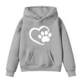 thumbnail image 1 of Oversized Hoodies for Girls Heart Graphic Sweatshirt Hooded Casual Loose Pullover Tops with Hood 1-14 Years (Gray 7 Years), 1 of 3