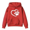 thumbnail image 1 of Oversized Hoodies for Girls Sweet Heart Print Valentines Day Gifts for Kids Toddlers 1-14 Years Hooded Sweatshirts (11 Years, Red 01), 1 of 1