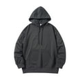 thumbnail image 1 of Oversized Hoodies for Men Big and Tall Pockets Solid Color Loose Hooded Sweatshirts Long Sleeve Pullover Top with Hood (Dark Gray M), 1 of 5