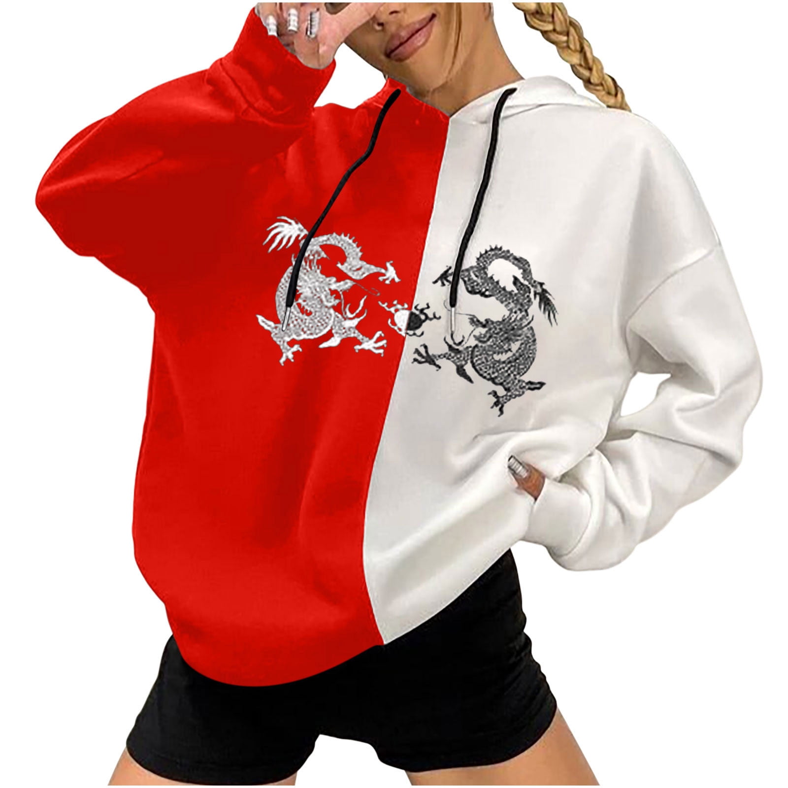Oversized Hoodies for Teen Girls Trendy Cartoon Graphic Sweatshirts
