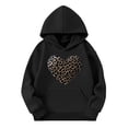 thumbnail image 1 of Oversized Hoodies for Teen Girls Trendy Leopard Heart Print Long Sleeve Hooded Sweatshirts Fall Workout Pullover Tops with Kangaroo Pocket 3-14Years, 1 of 3