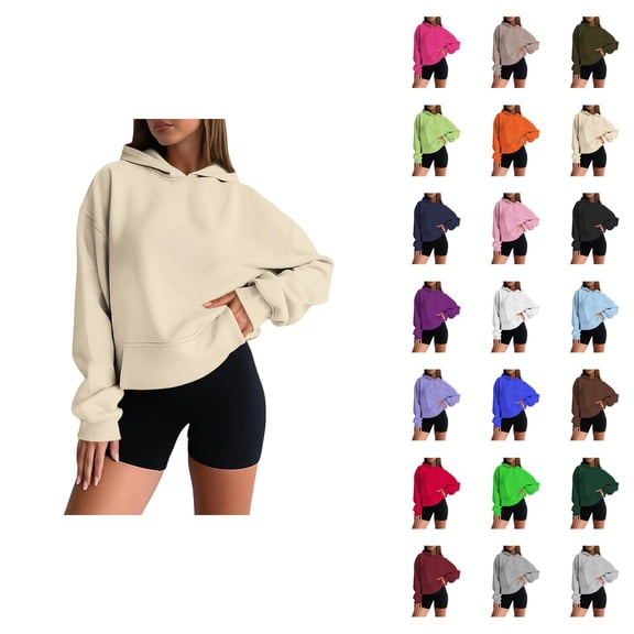 Oversized Hoodies for Women 2025 Drop Shoulder Loose Plain Hoodie with Pockets Hooded Sweatshirt Women Pullover