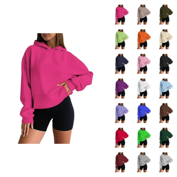 Oversized Hoodies for Women 2025 Drop Shoulder Loose Plain Hoodie with Pockets Hooded Sweatshirt Women Pullover