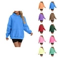 thumbnail image 1 of Oversized Hoodies for Women 2025 Fall Winter Long Sleeve Plain Basic Hooded Sweatshirt with Pockets Pullover Tops, 1 of 6