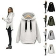thumbnail image 1 of Oversized Hoodies for Women 2025 Fall Winter Long Sleeve Zipper Side Slit Plain Hooded Sweatshirt Pullover Tops, 1 of 6