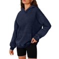 thumbnail image 1 of Oversized Hoodies for Women Acid Wash Sweatshirt Cute Pullover Fall Winter Long Sleeve Shirts Navy Blue XL, 1 of 9