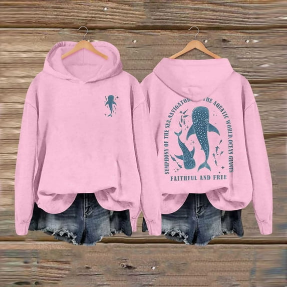 Oversized Hoodies for Women Casual Print Design Cute Sweatshirts with Comfortable Loose Fit Fashion Outfits Pullover Sweaters with Pocket