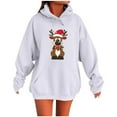 thumbnail image 1 of Oversized Hoodies for Women Christmas Outfits Holiday Long Sleeve Pullover Sweatshirts with Pockets, XL White, 1 of 4