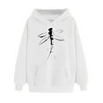 thumbnail image 1 of Oversized Hoodies for Women Dragonfly Graphic Print Hooded Sweatshirt Drop Shoulder Long Sleeve Loose Pullover Tops, 1 of 4