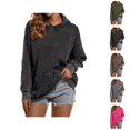thumbnail image 1 of Oversized Hoodies for Women Fall Winter Long Sleeve Plain Baggy Drop Shoulder Hooded Sweatshirt with Pockets Pullover Tops, 1 of 6