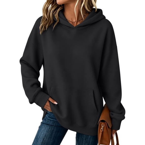 Oversized Hoodies for Women Fleece Comfy Cute Fall Sweatshirts Long Sleeve Cozy Sweater with Pockets Plain Hoodie, S-2XL