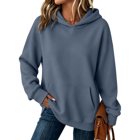 Oversized Hoodies for Women Fleece Comfy Cute Fall Sweatshirts Long Sleeve Cozy Sweater with Pockets Plain Hoodie, S-2XL