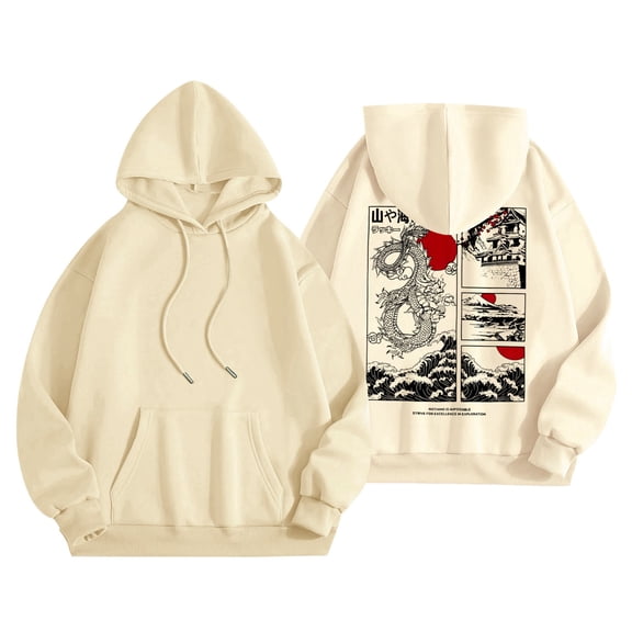 Oversized Hoodies for Women Letter Print Long Sleeve Hooded Sweatshirt Casual Fall Pullover Sweater Winter Clothes