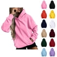 thumbnail image 1 of Oversized Hoodies for Women Long Sleeve Pullover with Pockets Hooded Sweatshirt Women Loose Fit Casual Hoodies Pink Hoodies Size S-5XL, 1 of 5