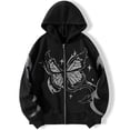 thumbnail image 1 of Oversized Hoodies for Women Loose Spring Crewneck Fashion Sweatshirts Butterfly Print Long Sleeve Fall Casual Tops, 1 of 3