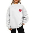 thumbnail image 1 of Women's Valentine Pullover Love Heart Mockneck Warm Sweatshirts Long Sleeve Valentine's Day Casual Tops White XL, 1 of 5