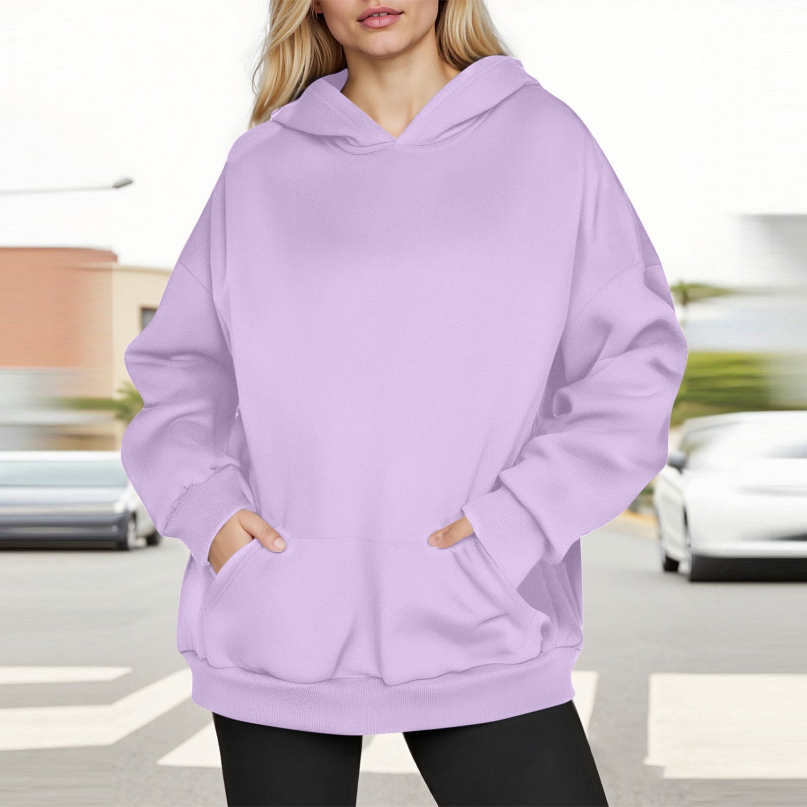 Oversized Hoodies for Women, Titcea Solid Color Pullover